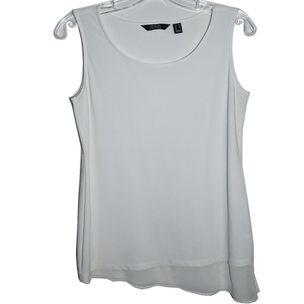 Dennis Basso Caviar Crepe Asymmetrical Chiffon Hem
